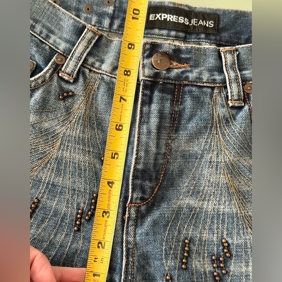Express Women’s Boot Cut Jeans with Beaded Detail - Size 5/6 Rare - Picture 10 of 11